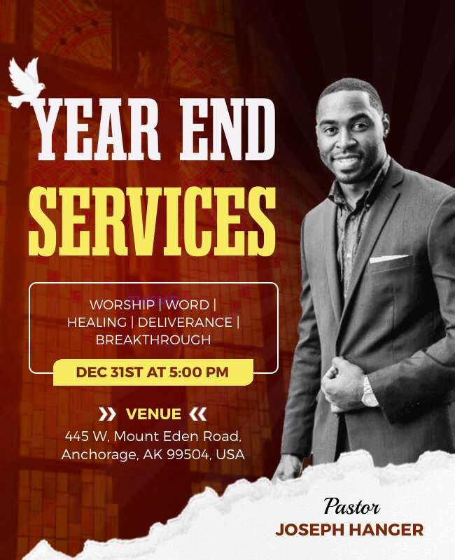 Year-End Church Service Flyer Template