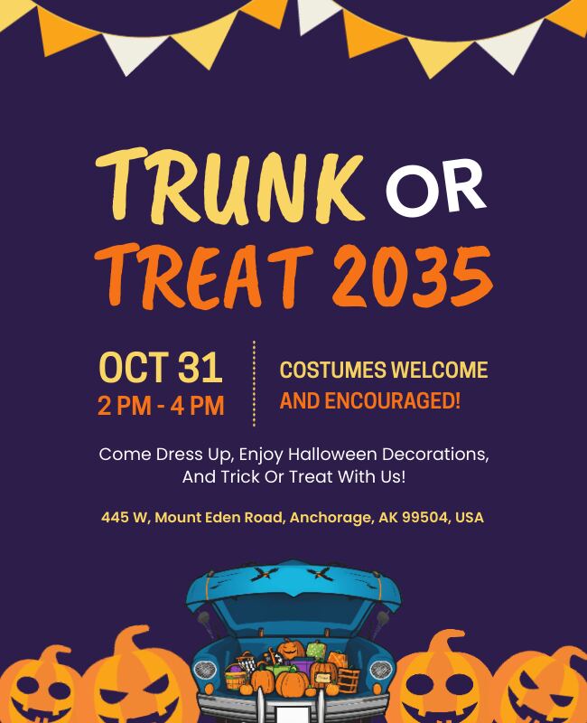 Year-Specific Trunk or Treat Event Flyer Template