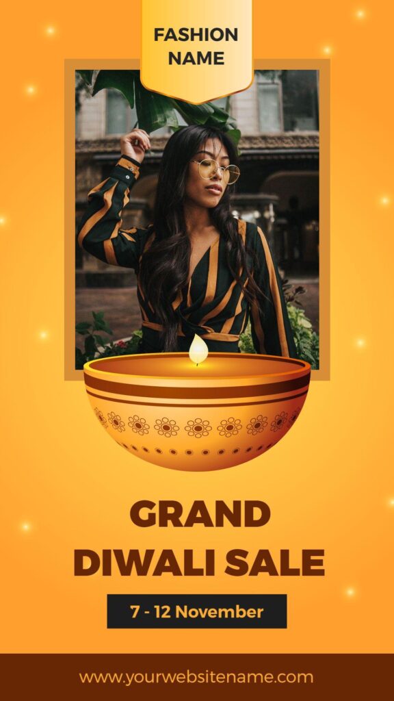 Yellow Orange and Brown Bramble Diwali Instagram Story