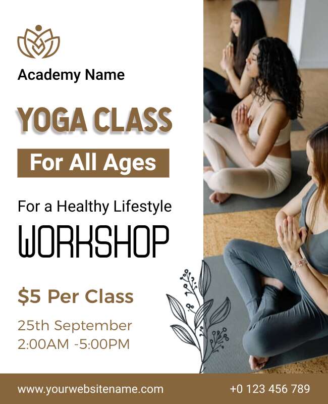 Yoga Class Training Flyer Template