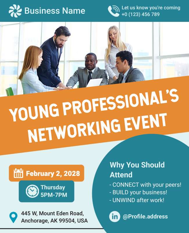 Young Professionals Networking Event Flyer Template