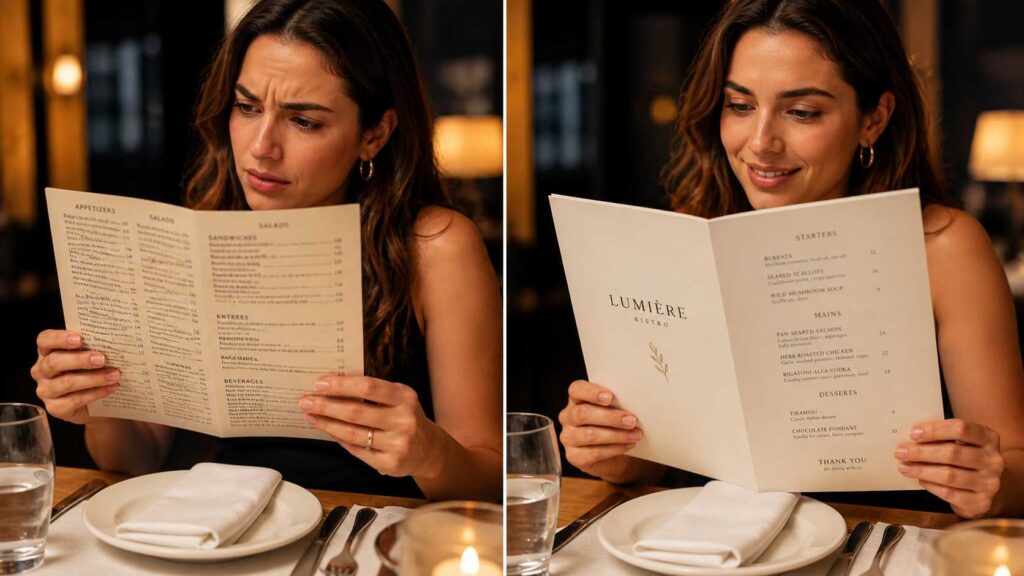 your menu deisgn says about you