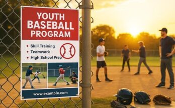 youth baseball flyer for teen development