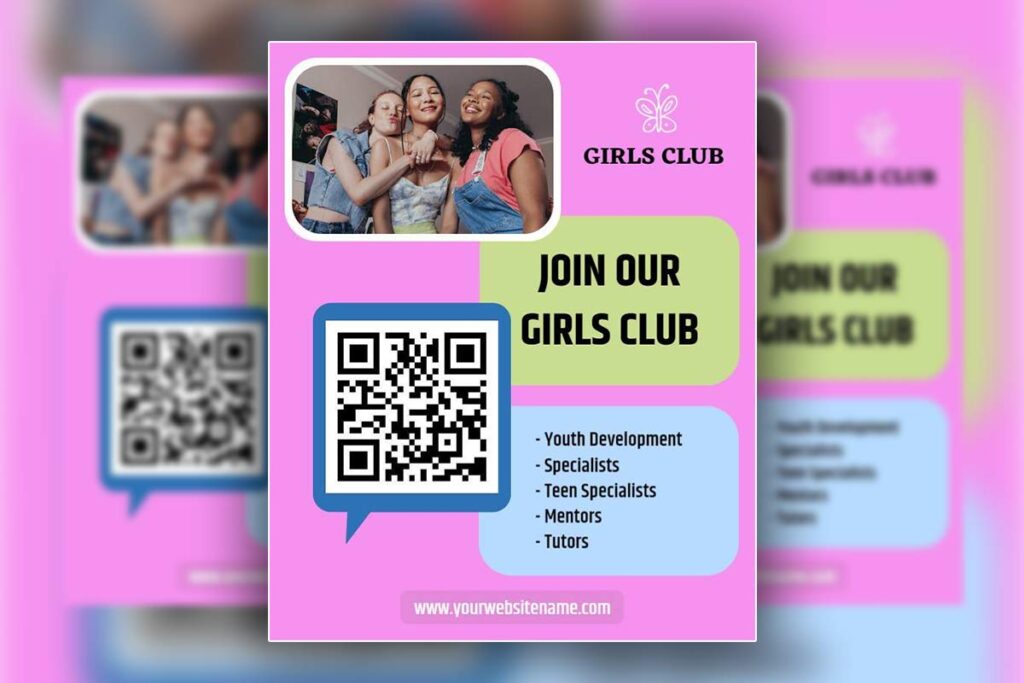 Youth Empowerment Girls Club Invitation Flyer Template